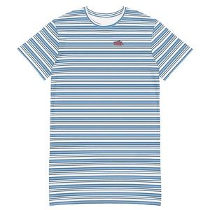 Margot Tenenbaum Striped Polo T-Shirt Dress Blue